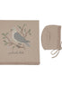 Knit Cross Stitch Blanket and Bonnet - Taupe