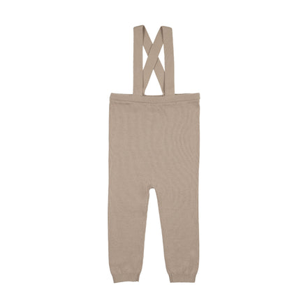 Knit Suspender Leggings - Taupe