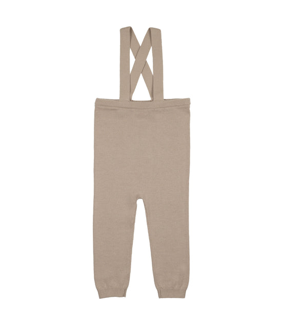 Knit Suspender Leggings - Taupe