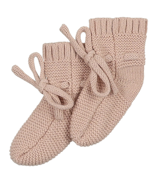 Knit Booties - Rose