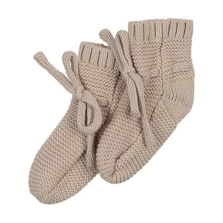 Knit Booties - Taupe