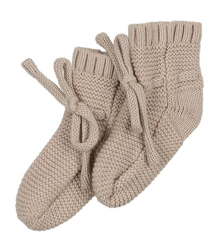 Knit Booties - Taupe