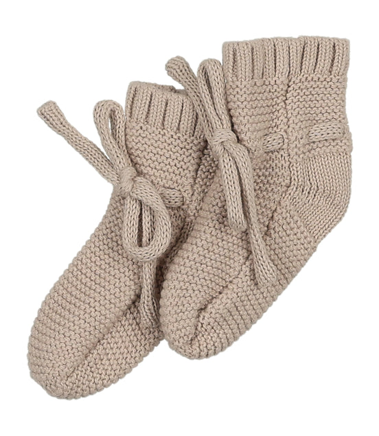 Knit Booties - Taupe