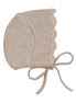 Scalloped Mélange Bonnet - Taupe