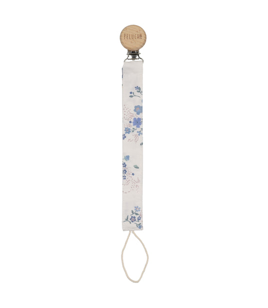 Floral Paci Clip - Blue
