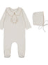 Botanical Footie Set with Collar - Taupe