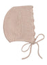 Scalloped Mélange Bebe Bonnet - Rose