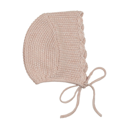 Scalloped Mélange Bebe Bonnet - Rose