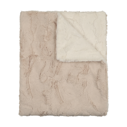 Lux Fur Blankets - Beige and Natural