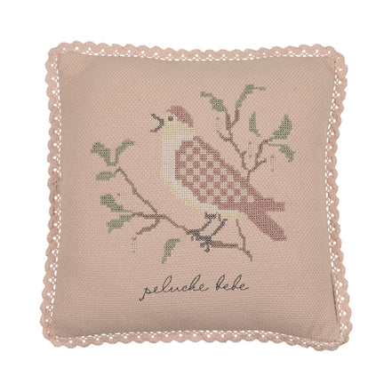 Cross Stitch Knit Pillow - Rose