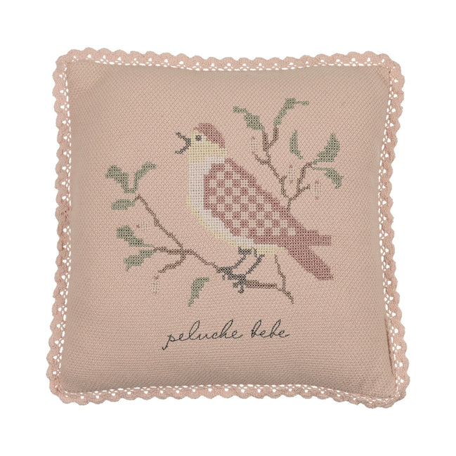 Cross Stitch Knit Pillow - Rose