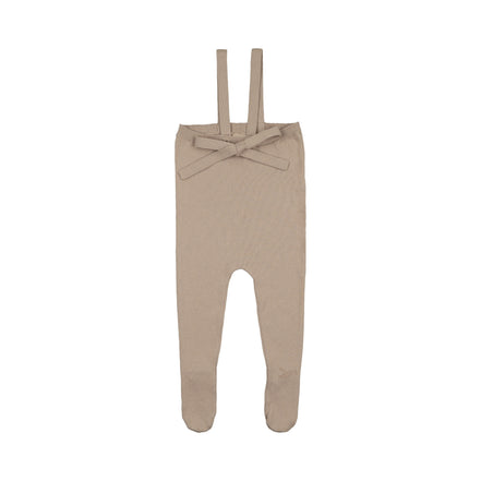 Knit Tied Suspender Overalls - Taupe