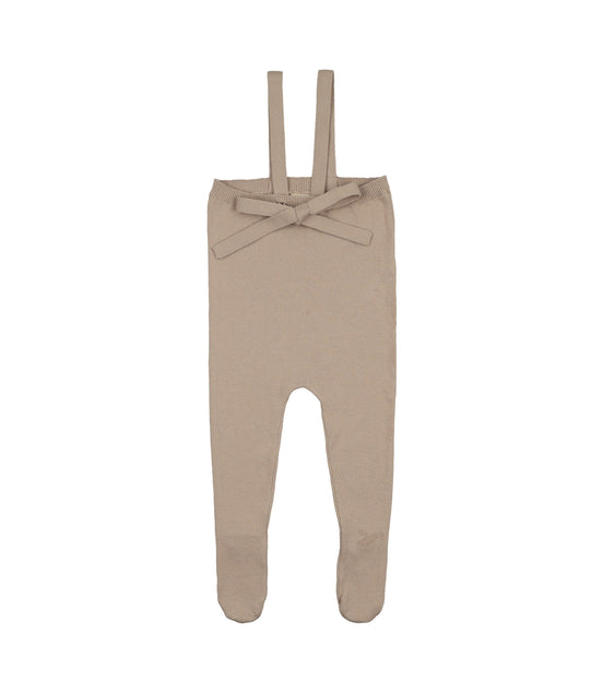 Knit Tied Suspender Overalls - Taupe