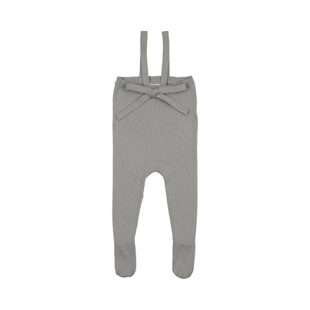 Knit Tied Suspender Overalls - Powder
