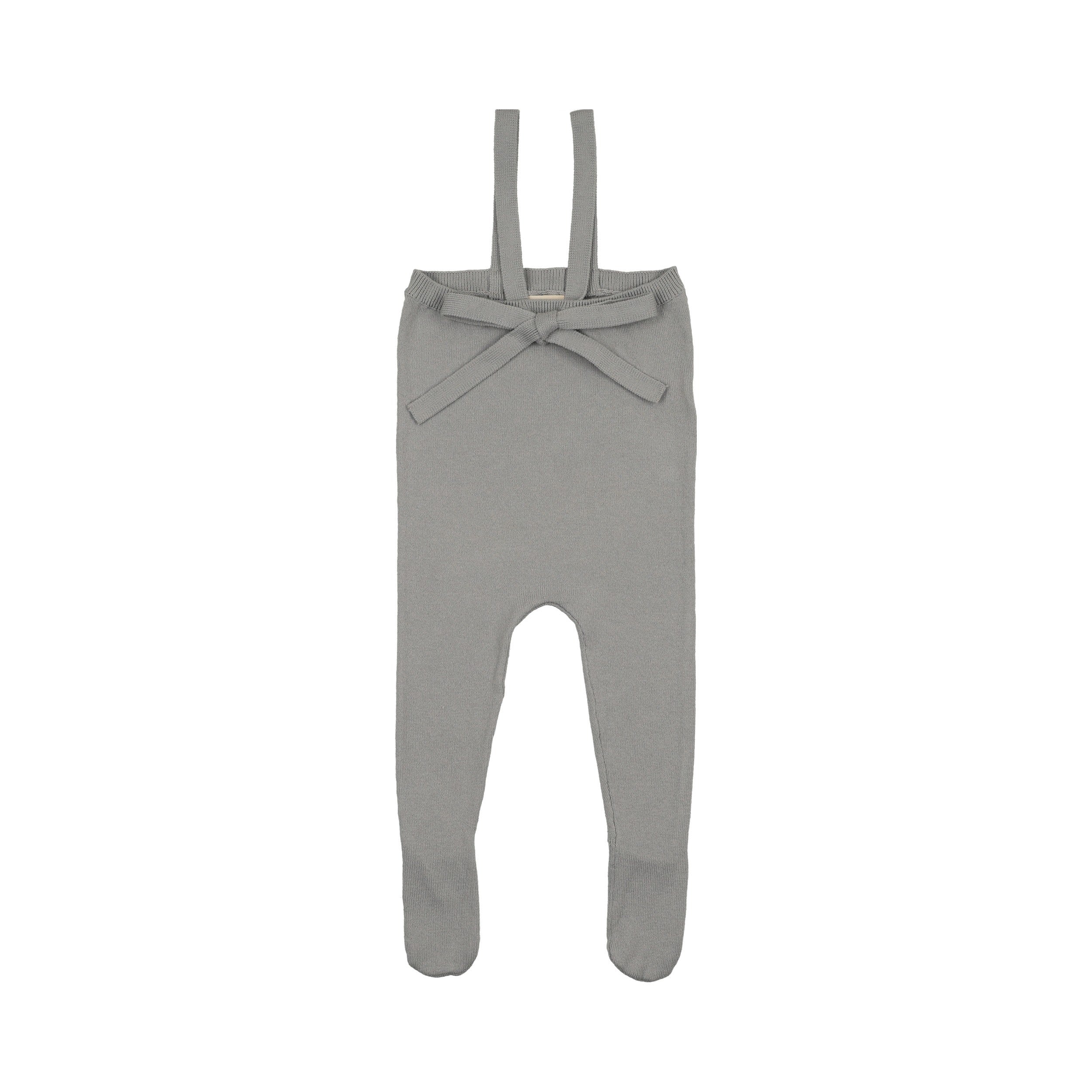 Knit Tied Suspender Overalls - Powder