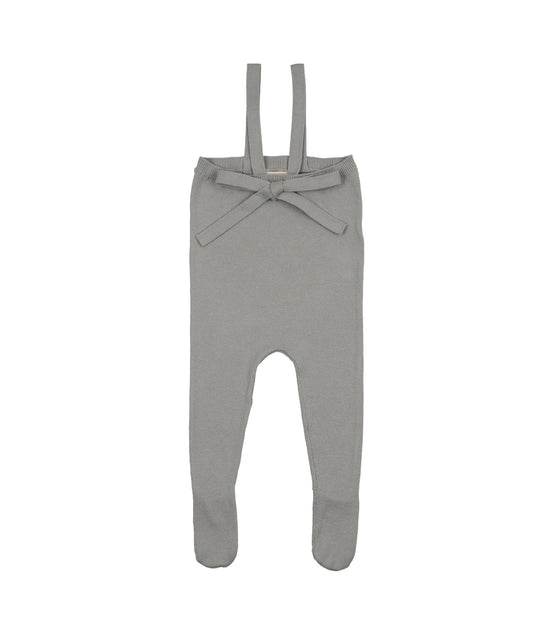 Knit Tied Suspender Overalls - Powder