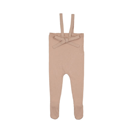 Knit Tied Suspender Overalls - Rose
