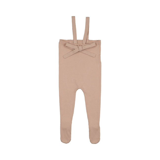 Knit Tied Suspender Overalls - Rose