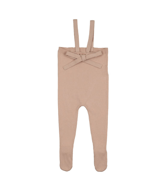 Knit Tied Suspender Overalls - Rose