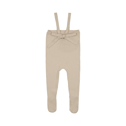 Knit Tied Suspender Overalls - Stone