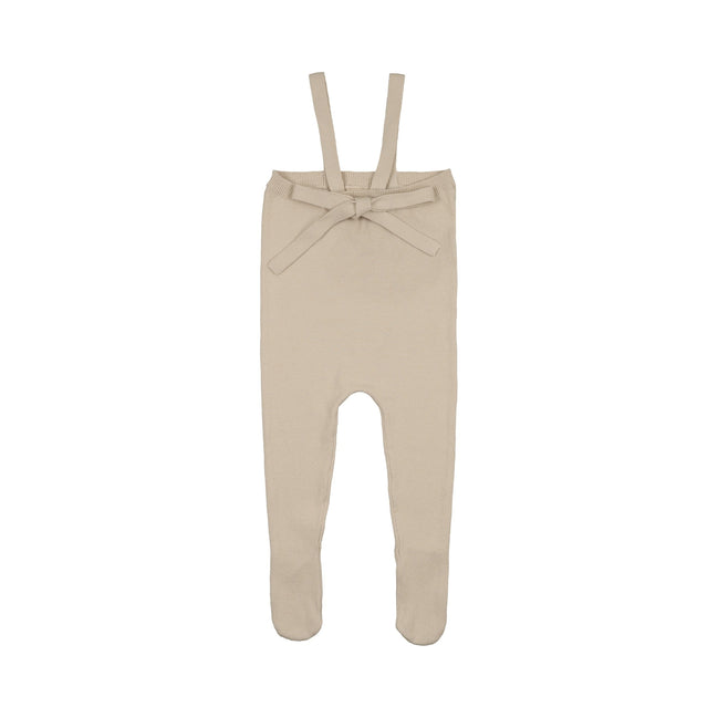 Knit Tied Suspender Overalls - Stone