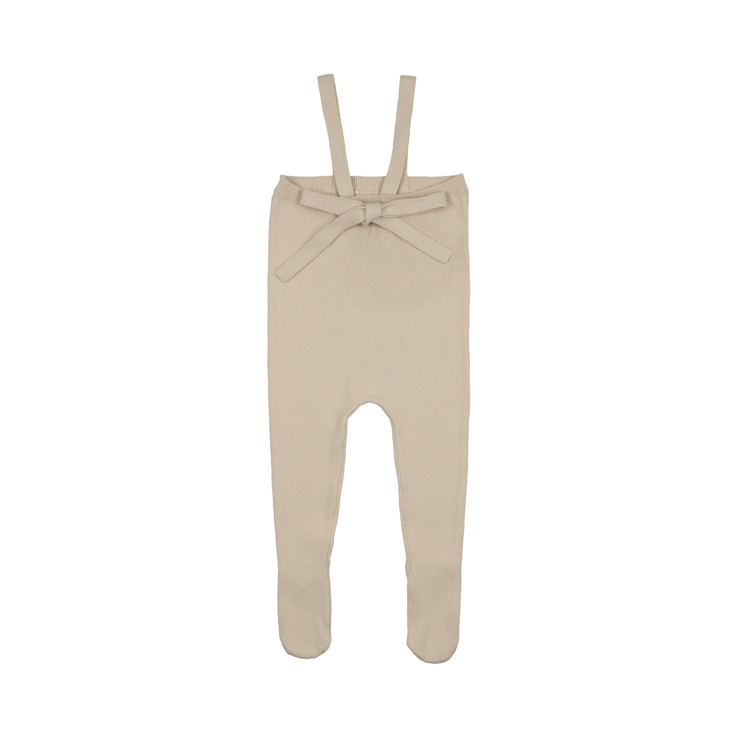 Knit Tied Suspender Overalls - Stone