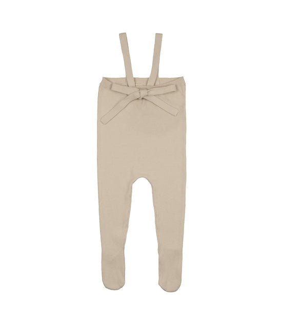 Knit Tied Suspender Overalls - Stone