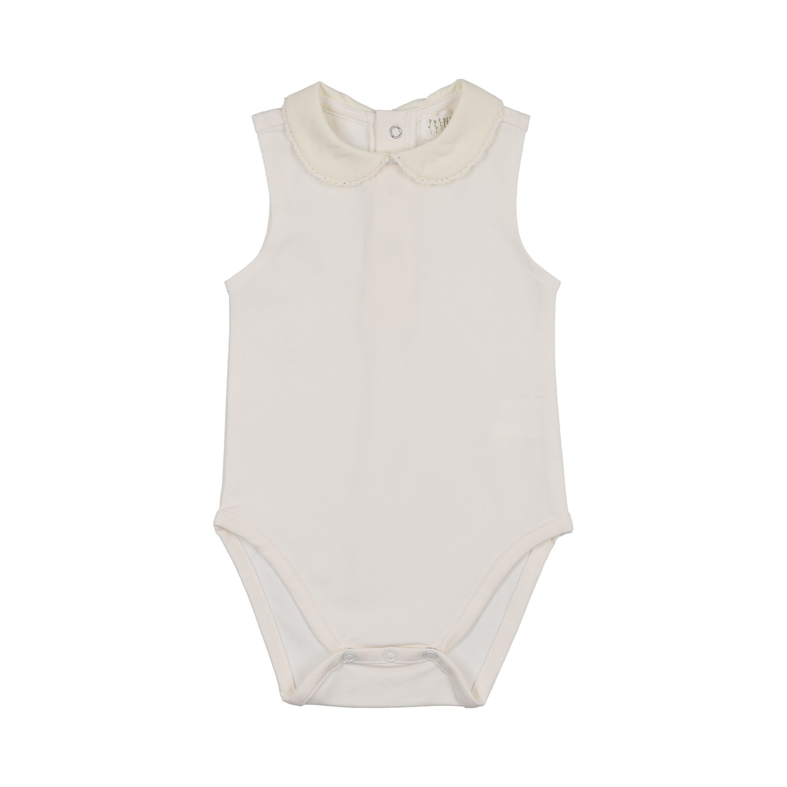 Sleeveless Bodysuit with Crochet Trim - Ecru