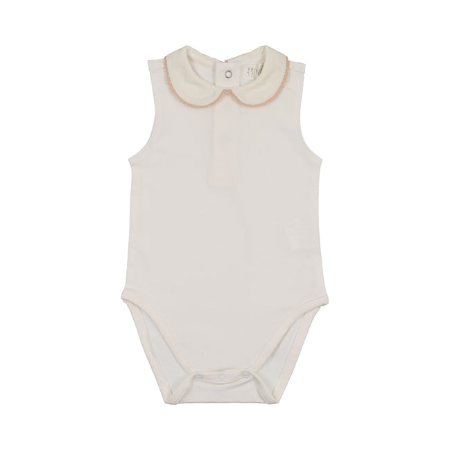 Sleeveless Bodysuit with Crochet Trim - Rose