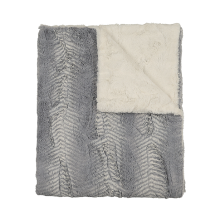 Lux Fur Blankets - Feather Powder and Natural