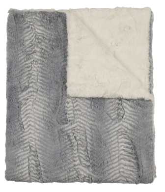 Lux Fur Blankets - Feather Powder and Natural