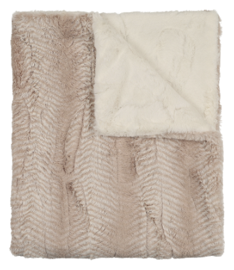Lux Fur Blankets - Feather Beige and Natural