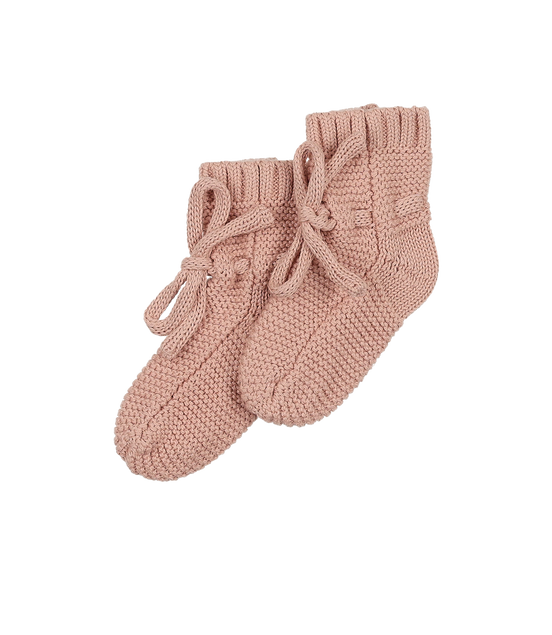 Knit Booties - Rose