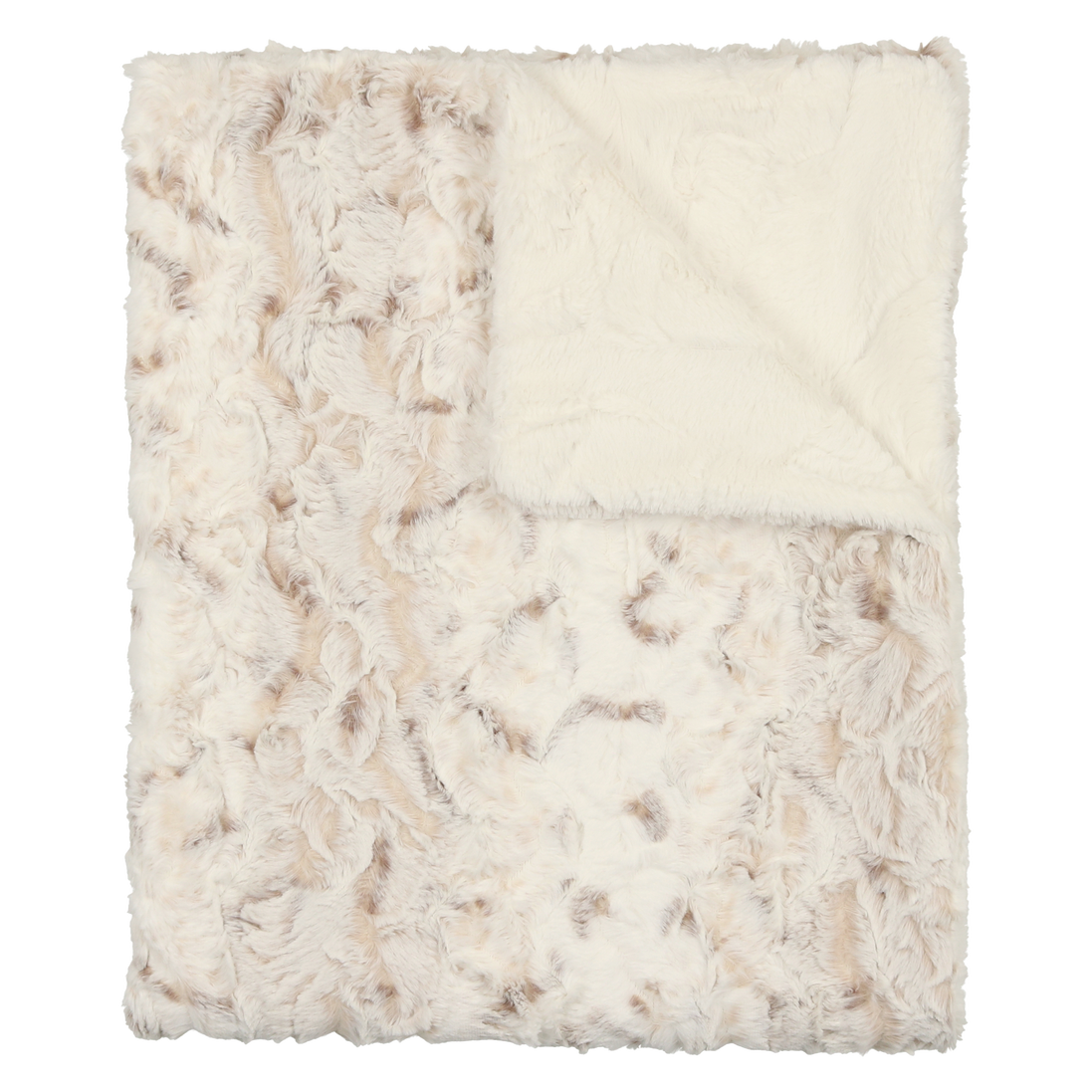 Lux Fur Blankets - Speckled Beige and Natural