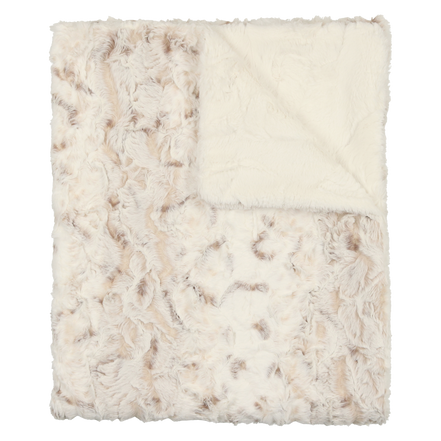 Lux Fur Blankets - Speckled Beige and Natural