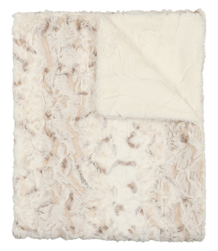 Lux Fur Blankets - Speckled Beige and Natural