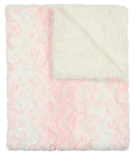 Lux Fur Blankets - Speckled Pink and Natural