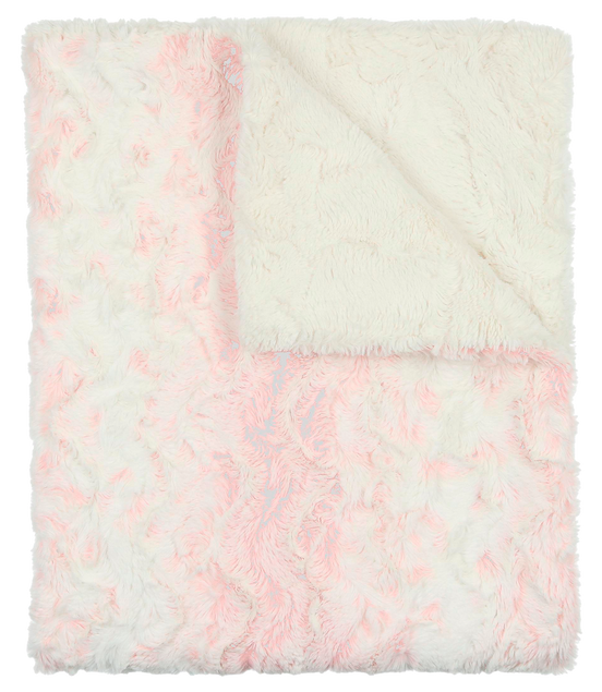 Lux Fur Blankets - Speckled Pink and Natural