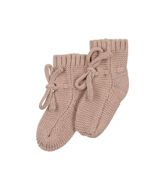 Knit Booties - Taupe