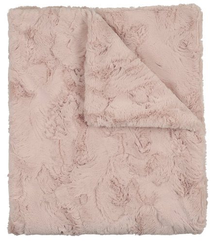 Lux Fur Blankets - Rose Double Sided