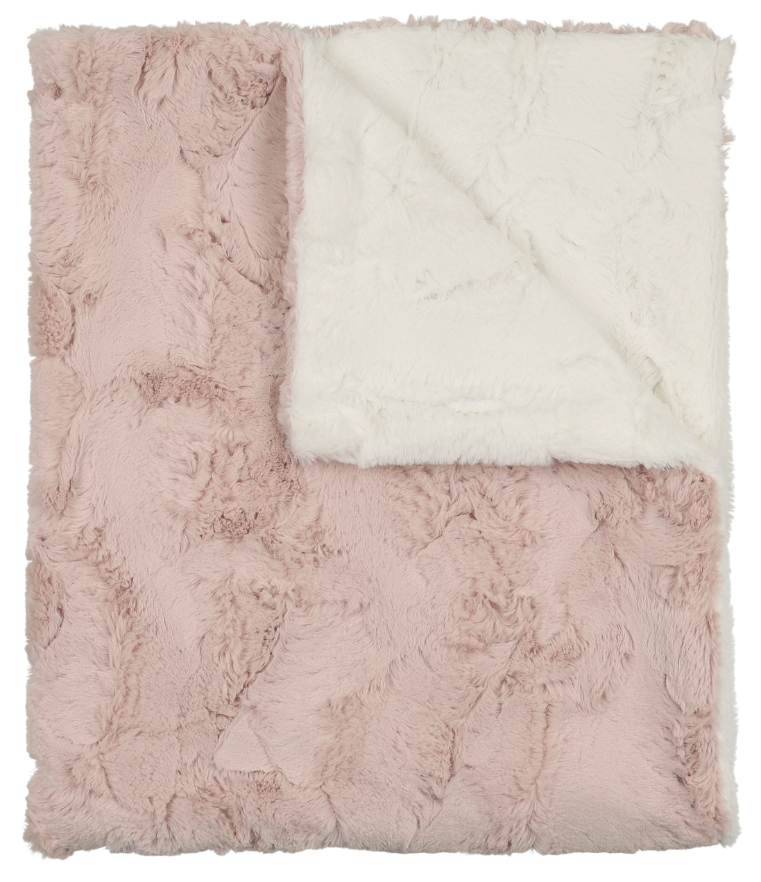 Lux Fur Blankets - Rose and Natural