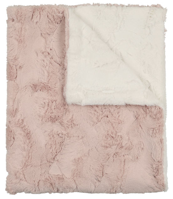 Lux Fur Blankets - Rose and Natural