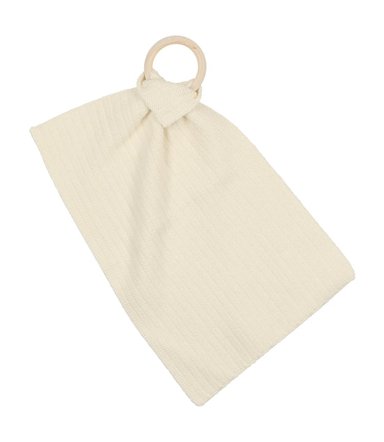 Ribbed Knit Teethers - Cream