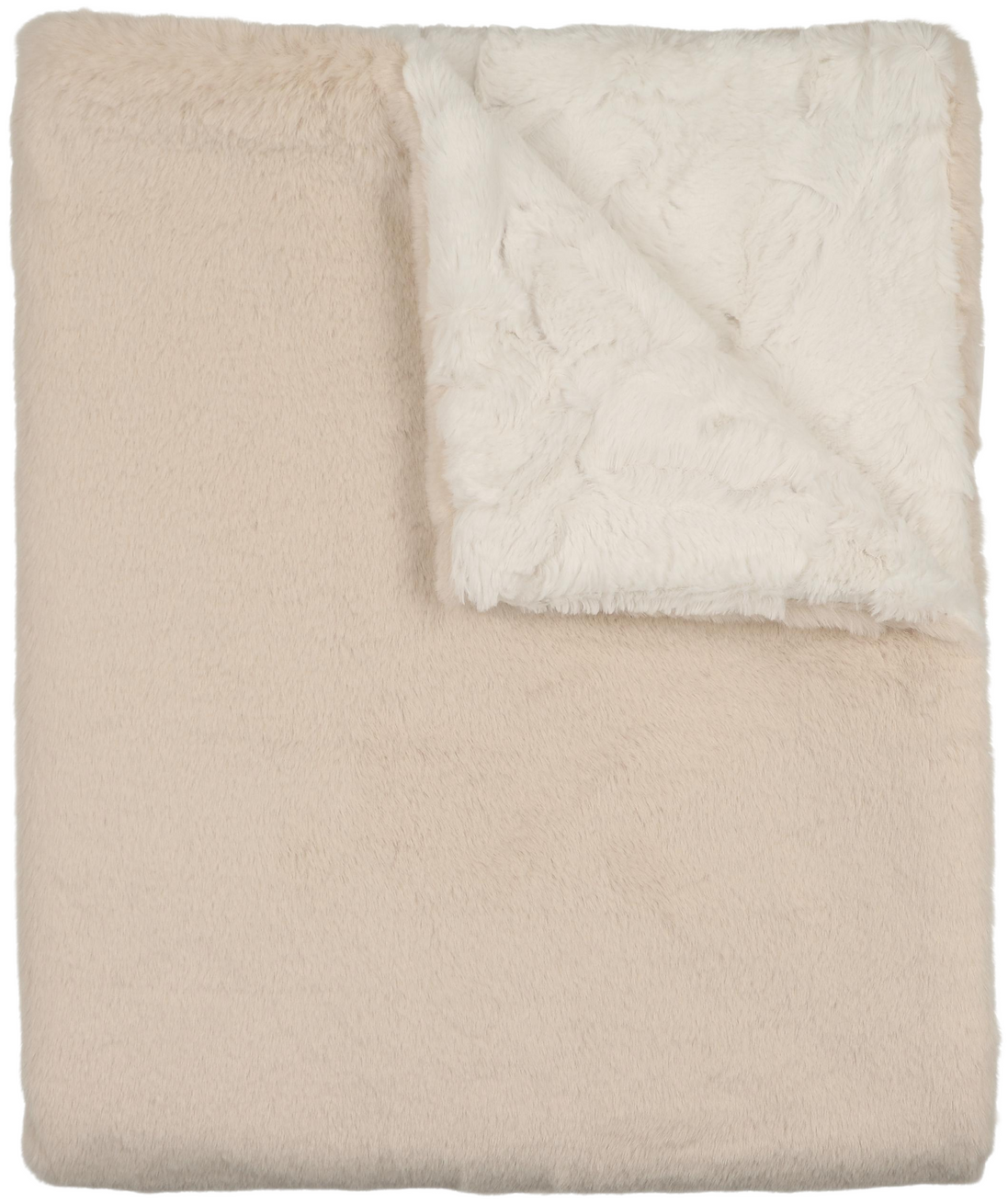 Lux Fur Blankets - Beige and Natural Super Fluff