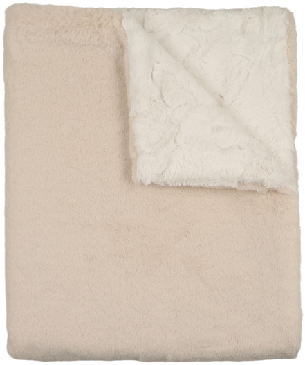 Lux Fur Blankets - Beige and Natural Super Fluff