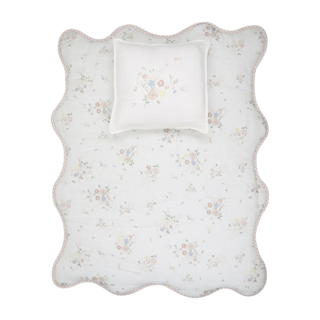 Floral Bamboo Filled Blanket + Pillow - Pink