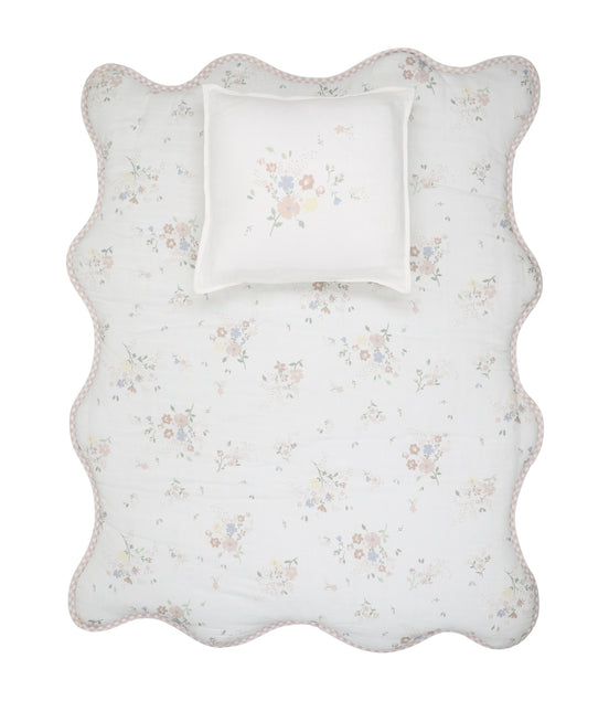 Floral Bamboo Filled Blanket + Pillow - Pink