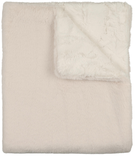 Lux Fur Blankets - Pearl and Natural Super Fluff