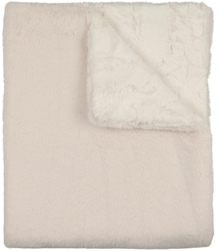 Lux Fur Blankets - Pearl and Natural Super Fluff