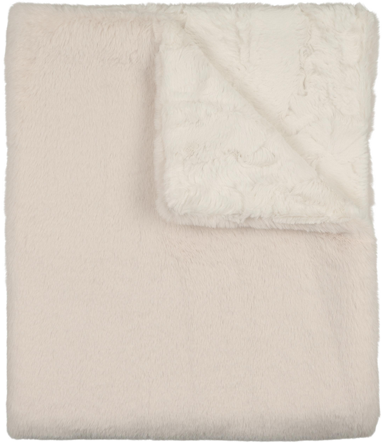 Lux Fur Blankets - Pearl and Natural Super Fluff